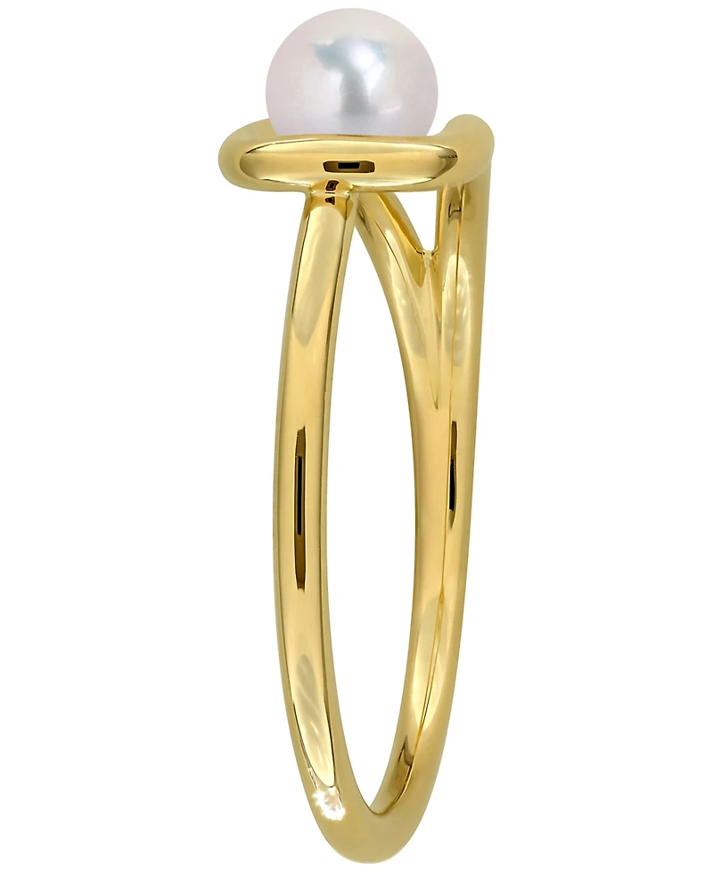 Macy's Cultured Freshwater Pearl Ring (4-4.5mm) 18K Gold Flash Plated Sterling Silver
