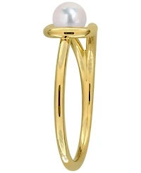 Macy's Cultured Freshwater Pearl Ring (4-4.5mm) 18K Gold Flash Plated Sterling Silver