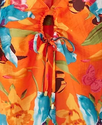 I.n.c. International Concepts Women's Floral-Print Keyhole Blouse, Macy's Exclusive