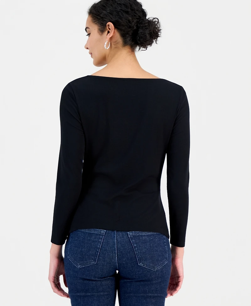 I.n.c. International Concepts Women's Draped Cowl-Neck Top, Macy's Exclusive
