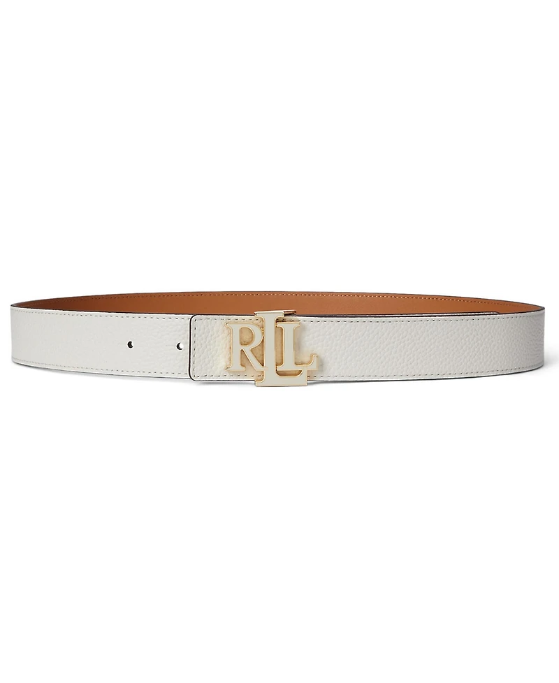 Lauren Ralph Women's Reversible Pebbled Leather Belt