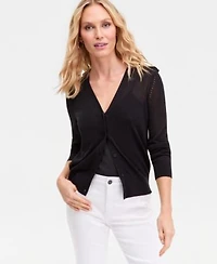 I.N.C. International Concepts Womens Lightweight Metallic Knit V Neck Cardigan Macys Exclusive