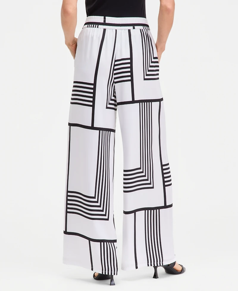I.n.c. International Concepts Women's Graphic-Print Pull-On Wide-Leg Pants, Macy's Exclusive