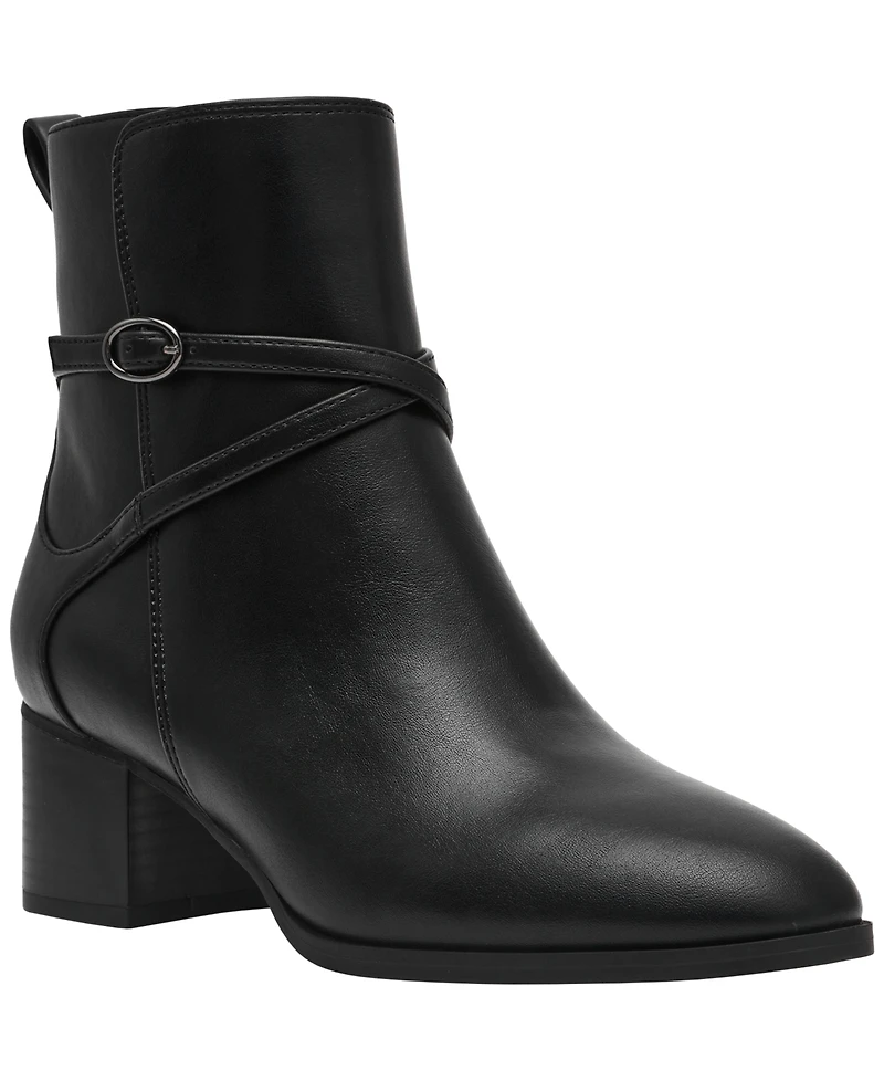 Anne Klein Womens Marie Block Heel Booties