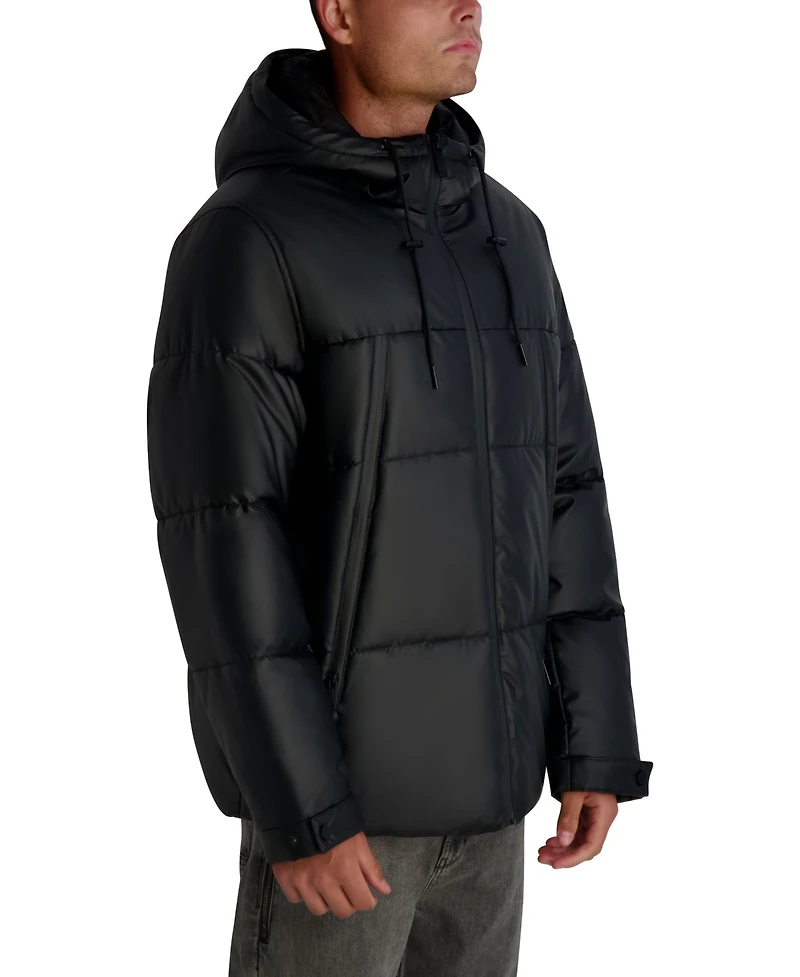 Karl Lagereld Mid Weight Hooded Puffer With Pockets