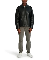 Karl Lagerfeld Paris Men's Collared Leather Jacket