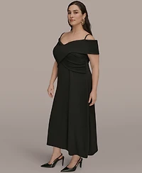 Donna Karan New York Plus V-Neck A-Line Dress