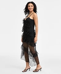 Bar Iii Women's V-Neck Ruffled Sleeveless Midi Dress, Macy's Exclusive