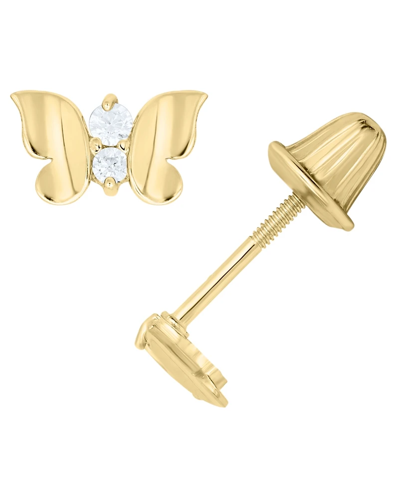 Macy's Cubic Zirconia Butterfly Earrings in 14K Gold
