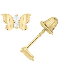 Macy's Cubic Zirconia Butterfly Earrings in 14K Gold