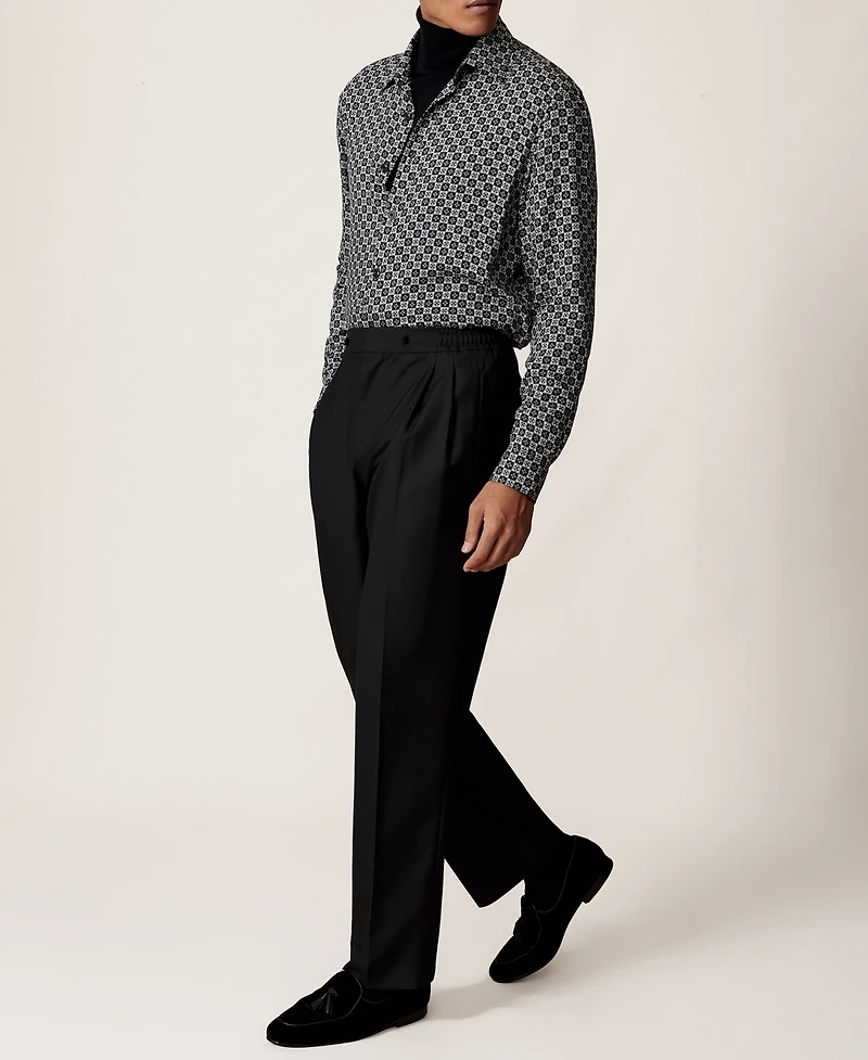 Reiss Men's Medallion-Print Long-Sleeve Shirt