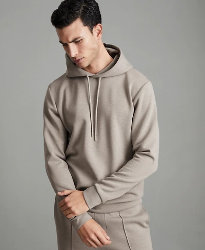 Reiss Men's Fabien Interlock Jersey Drawstring Hoodie
