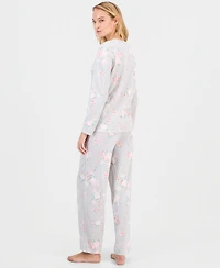 Charter Club Women's Cotton Printed Button-Front Pajama Set, Exclusively at Macy's