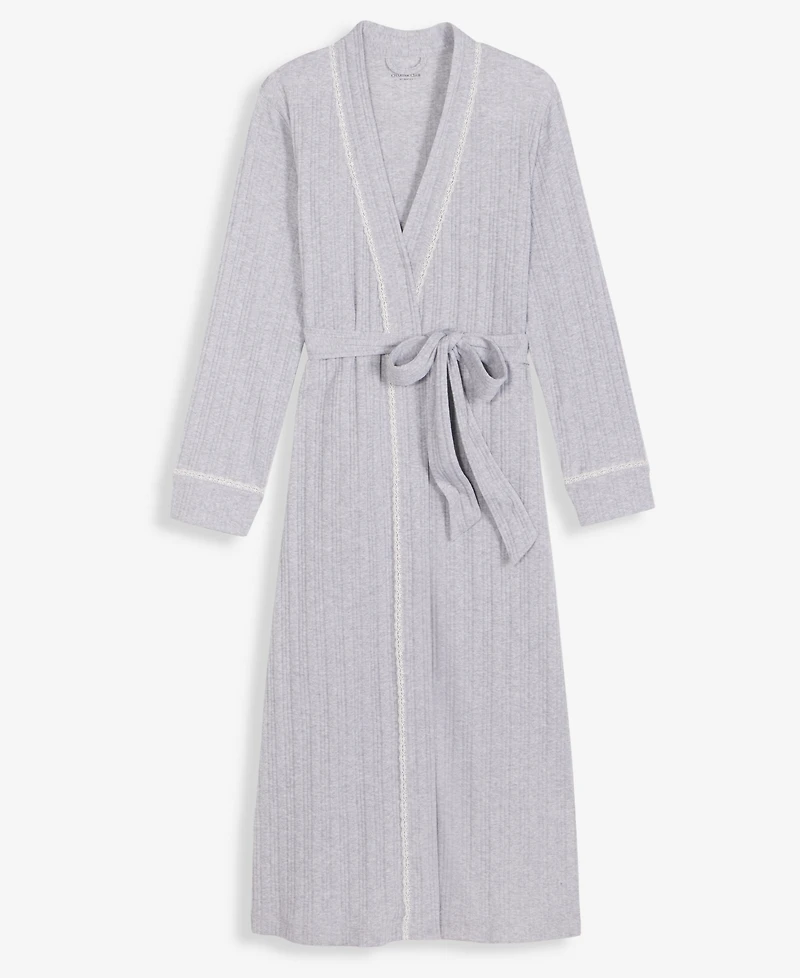 Charter Club Women's Lace-Trim Pointelle Robe, Macy's Exclusive