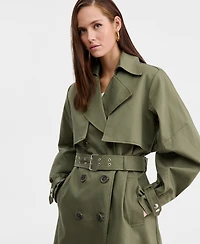 Bar Iii Women's Belted Oversized-Sleeve Trench Coat, Macy's Exclusive