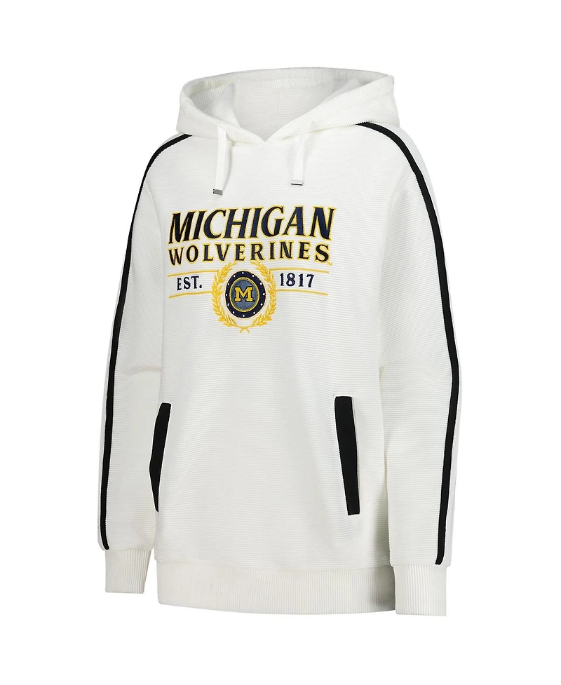 Gameday Couture Men's 2-Piece Cream Michigan Wolverines Down, Set, Go Hoodie and Shorts Lounge Set