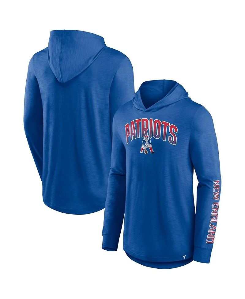 Fanatics Men's Royal New England Patriots Front Runner Long Sleeve Hooded T-Shirt