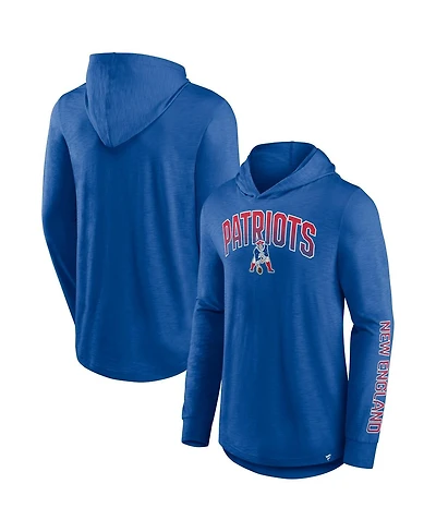 Fanatics Men's Royal New England Patriots Front Runner Long Sleeve Hooded T-Shirt