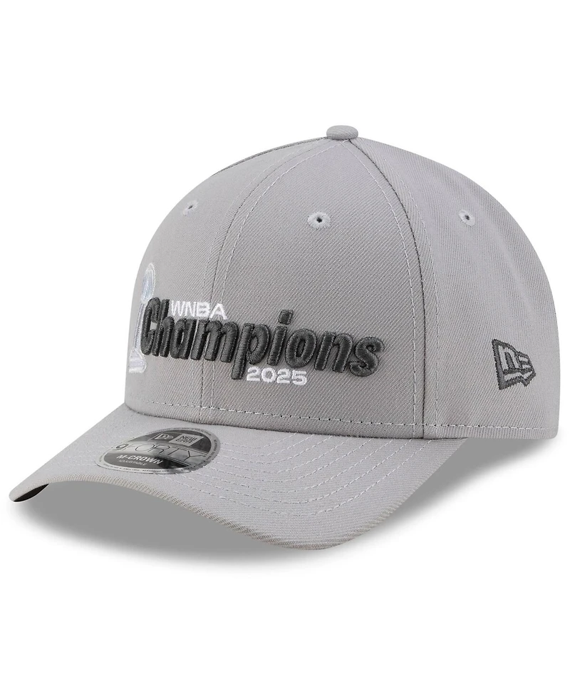 New Era Men's Gray Las Vegas Aces 2025 Wnba Finals Champions Locker Room M-Crown 9FORTY Adjustable Hat