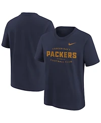 Nike Big Boys and Girls Navy Green Bay Packers Sideline Alt Pack T-Shirt