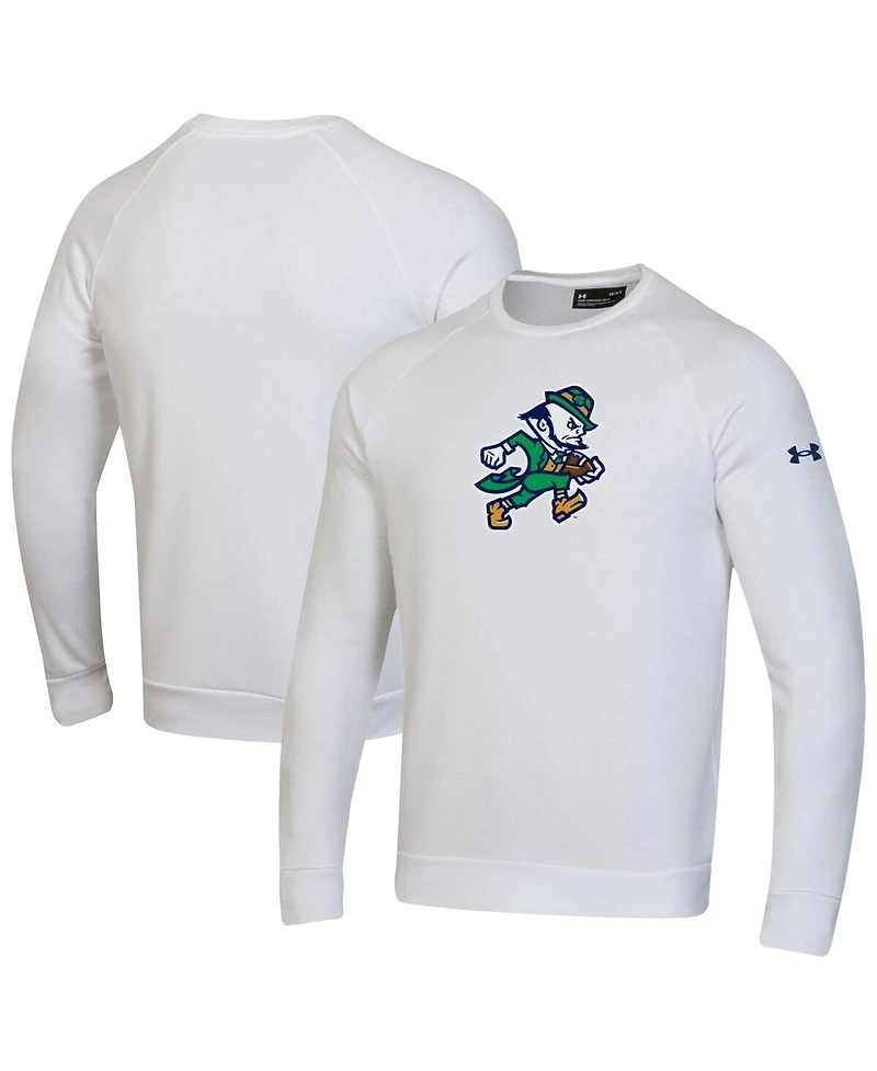 Under Armour Men's White Notre Dame Fighting Irish Leprechaun Rival Fleece Sweatshirt