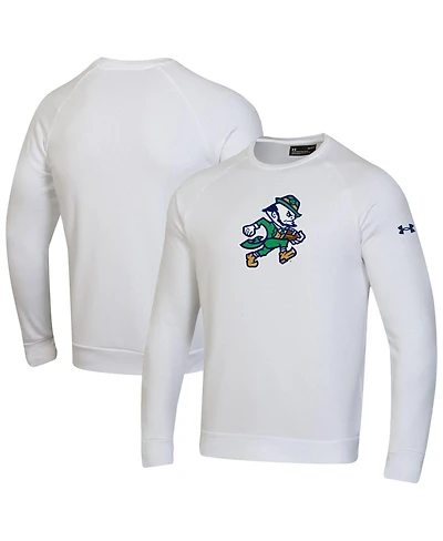 Under Armour Men's White Notre Dame Fighting Irish Leprechaun Rival Fleece Sweatshirt