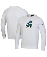 Under Armour Men's White Notre Dame Fighting Irish Leprechaun Rival Fleece Sweatshirt