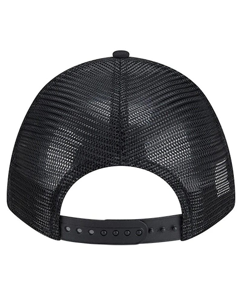 New Era Men's Black Jacksonville Jaguars Gas Station 9FORTY A-Frame M-Crown Adjustable Trucker Hat