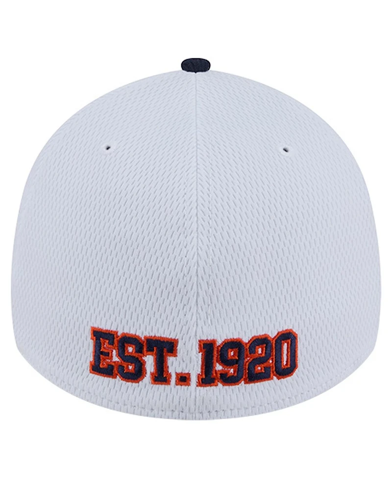 New Era Men's White/Navy Chicago Bears Dashmark Rays 39THIRTY Flex Hat