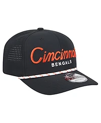 New Era Men's Black Cincinnati Bengals Script 9SEVENTY Adjustable Hat