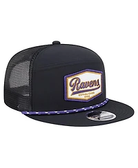 New Era Men's Black Baltimore Ravens Ripstop Patch 9FIFTY Split Panel Snapback Hat