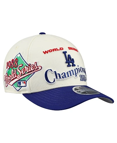 New Era Men's Cream/Royal Los Angeles Dodgers World Series 9FORTY M-Crown A-Frame Adjustable Hat