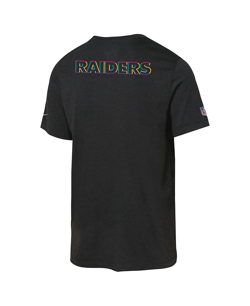 Nike Big Boys and Girls Black Las Vegas Raiders 2025 Nfl Crucial Catch Tri-Blend Dri-fit T-Shirt