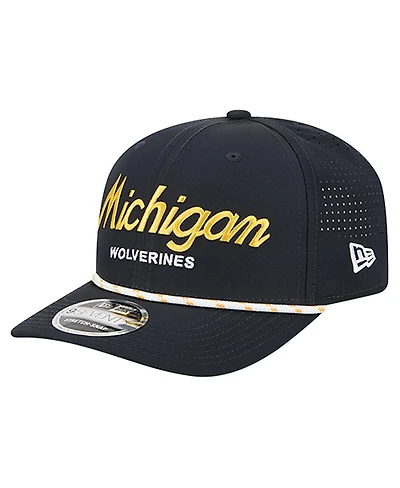 New Era Men's Navy Michigan Wolverines Script Performance Rope 9SEVENTY Adjustable Hat