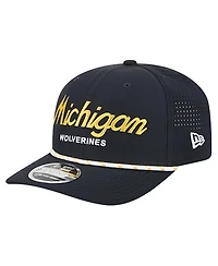 New Era Men's Navy Michigan Wolverines Script Performance Rope 9SEVENTY Adjustable Hat