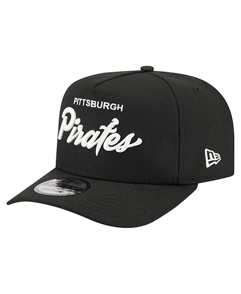 New Era Men's Black Pittsburgh Pirates Local Play A-Frame 9FIFTY Snapback Hat