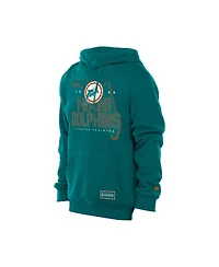 New Era Men's Aqua Miami Dolphins Combine Authentic Local State Throwback Hoodie