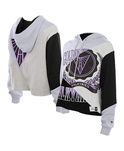 New Era Women's Golden State Valkyries Color Block Cropped Boxy Hoodie