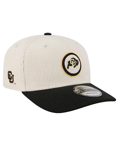 New Era Men's Cream/Black Colorado Buffaloes Loyal Corduroy 9SEVENTY Adjustable Hat