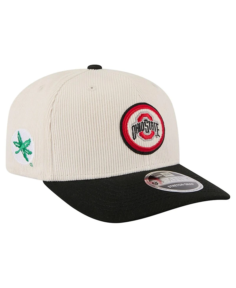 New Era Men's Cream/Black Ohio State Buckeyes Loyal Corduroy 9SEVENTY Adjustable Hat
