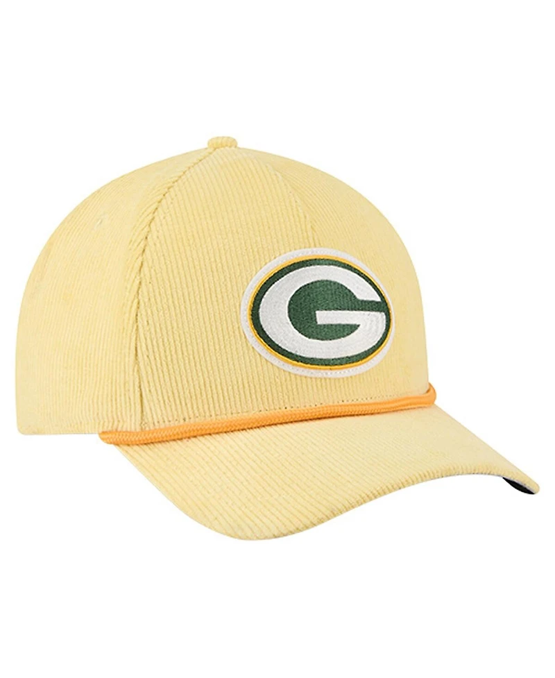New Era Men's Gold Green Bay Packers Cord Corduroy 9FORTY A-Frame Adjustable Hat