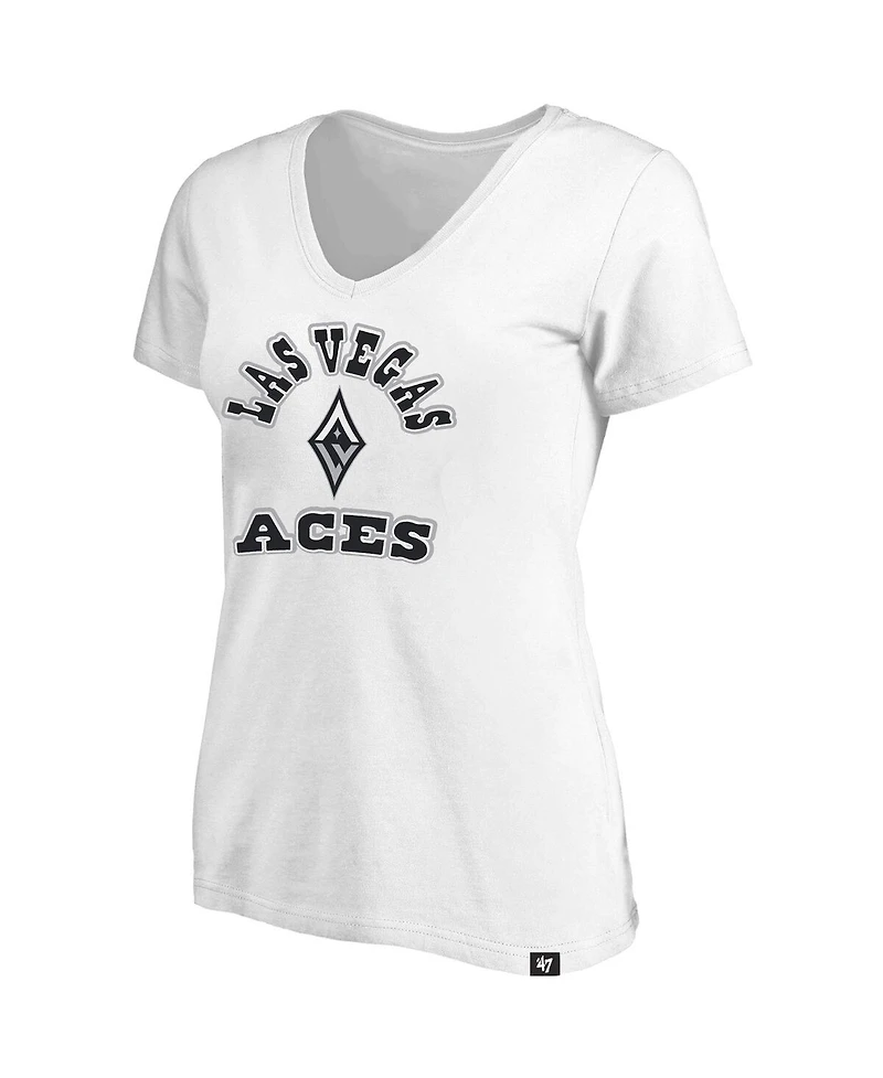 '47 Brand x Profile Women's White Las Vegas Aces Logo Lockup Plus V-Neck T-Shirt