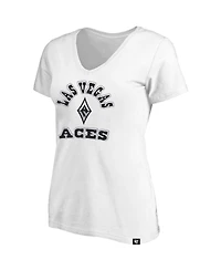 '47 Brand x Profile Women's White Las Vegas Aces Logo Lockup Plus V-Neck T-Shirt