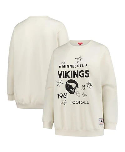 Mitchell & Ness Women's Cream Minnesota Vikings Plus Shooting Star Sweatshirt