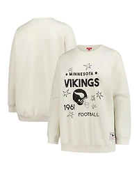 Mitchell & Ness Women's Cream Minnesota Vikings Plus Shooting Star Sweatshirt