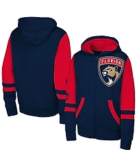 Outerstuff Big Boys and Girls Navy Florida Panthers Face Off Full-Zip Hoodie