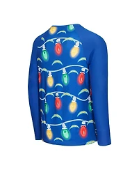 Concepts Sport Men's 2-Piece Royal Los Angeles Chargers Garland Knit Raglan Long Sleeve Top and Pants Set