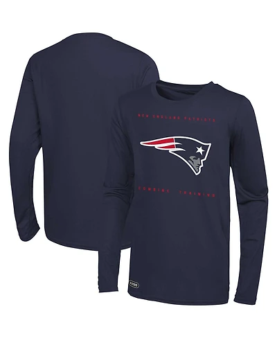 Outerstuff Men's Navy New England Patriots Side Drill Long Sleeve T-Shirt