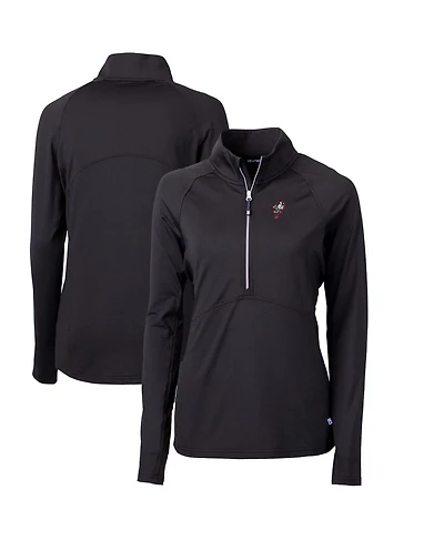 Cutter & Buck Women's Black Ohio State Buckeyes Adapt Eco Knit Stretch Half-Zip Pullover Sweatshirt