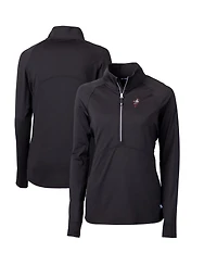 Cutter & Buck Women's Black Ohio State Buckeyes Adapt Eco Knit Stretch Half-Zip Pullover Sweatshirt